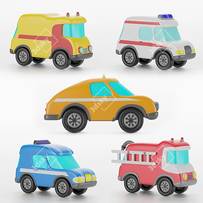 Turbo Toy Car Model - UV Overlap Map 3D model image 1