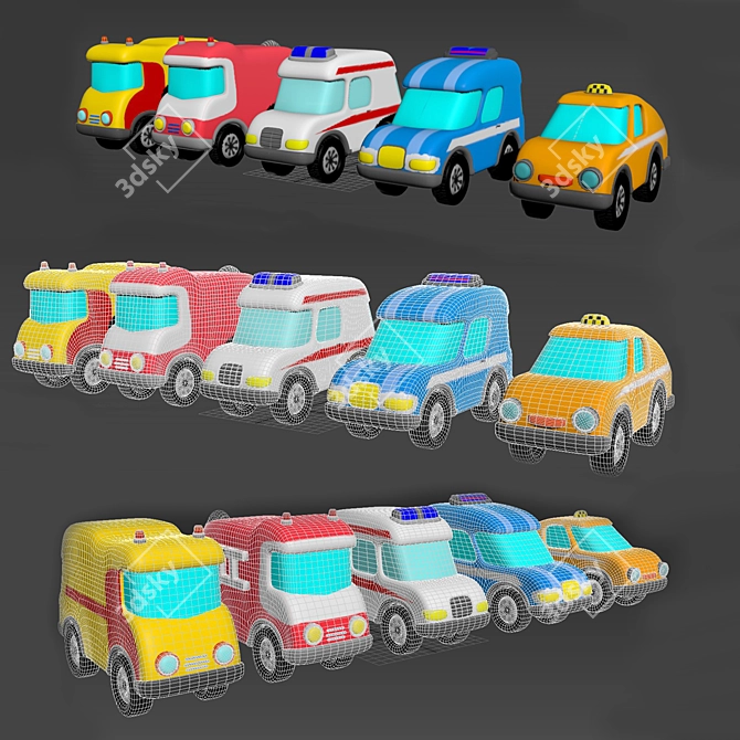 Turbo Toy Car Model - UV Overlap Map 3D model image 2