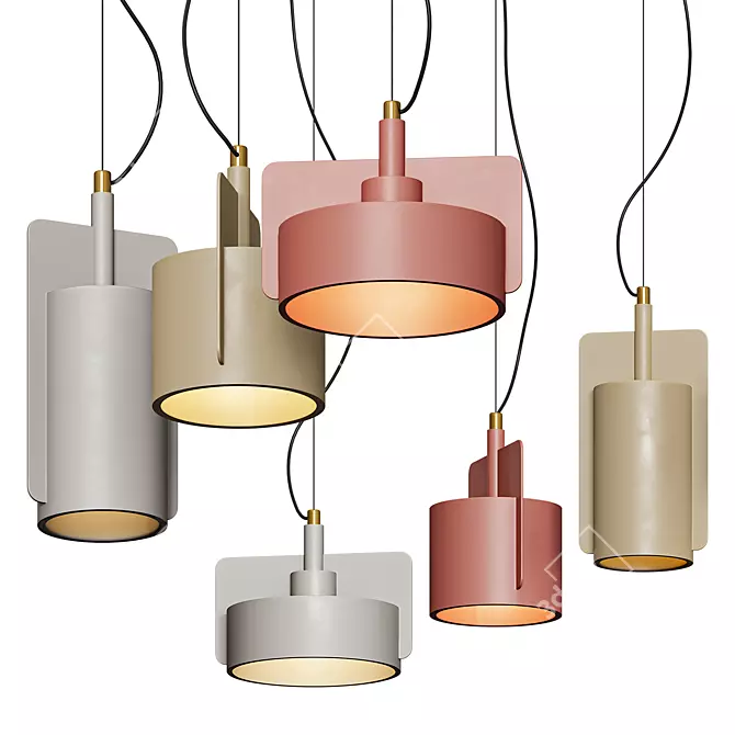 Nordic Industrial Cement Pendant Light 3D model image 3