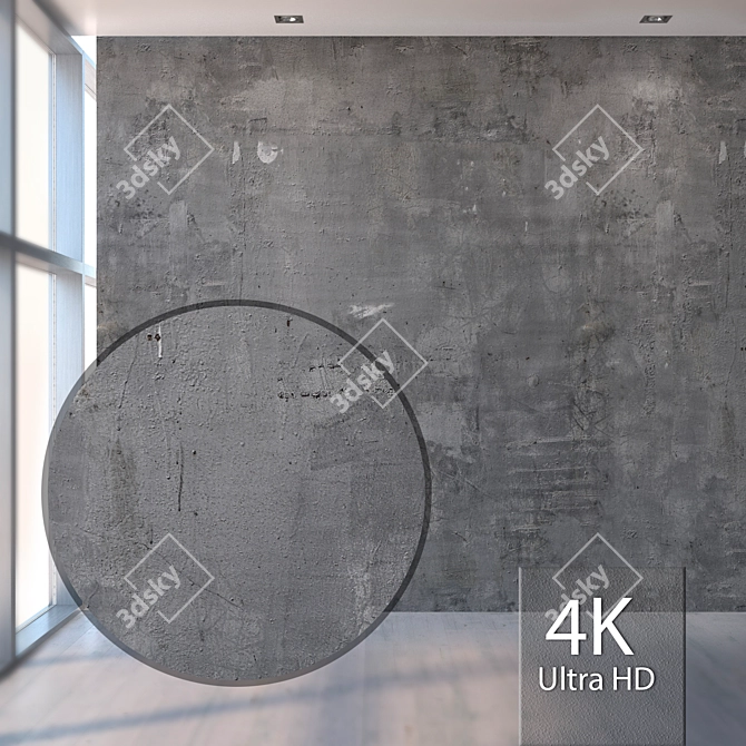 Seamless Concrete Wall Texture 3D model image 1