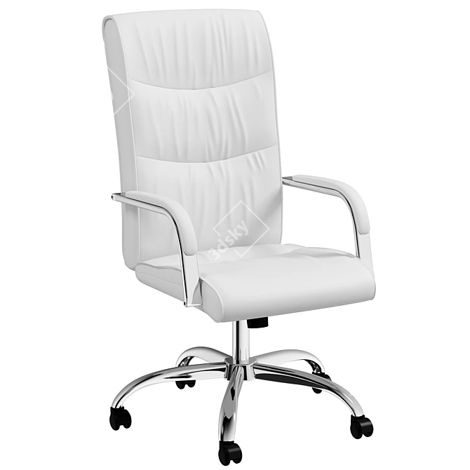 ErgoLux White Executive Chair 3D model image 1