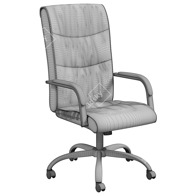 ErgoLux White Executive Chair 3D model image 3