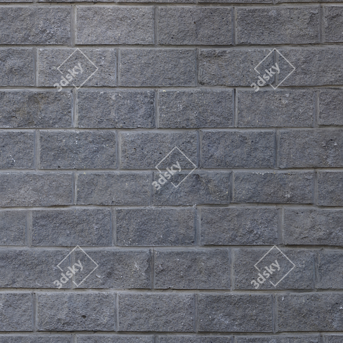 Seamless Textured Wall Blocks 3D model image 4