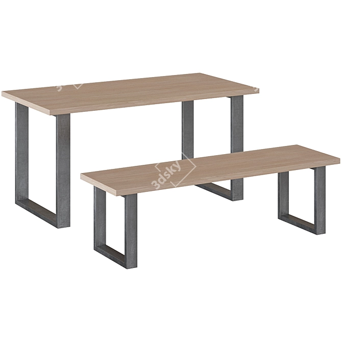 Loft Art Bristol Dining Table 3D model image 1