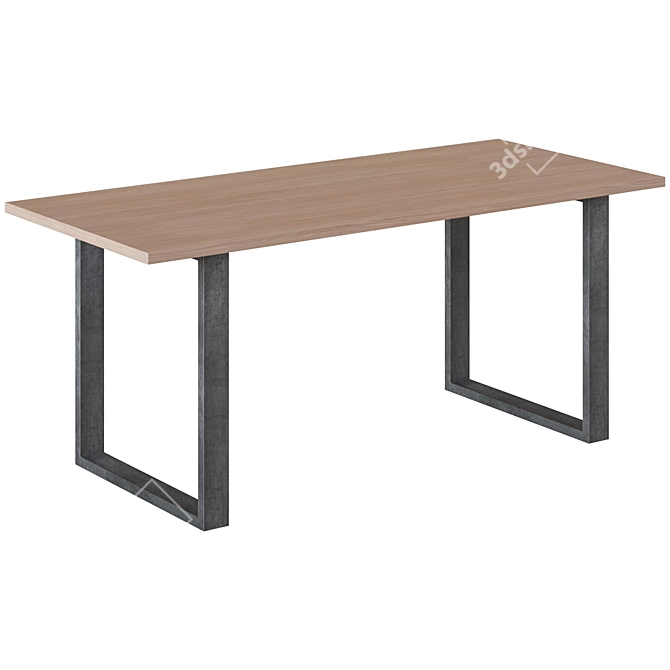 Loft Art Bristol Wooden Dining Table 3D model image 1