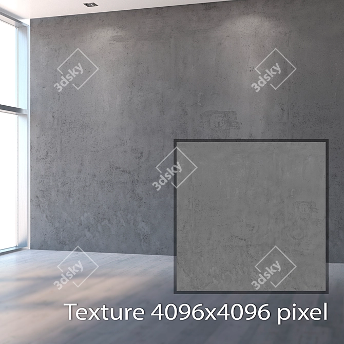 Seamless Concrete Wall Texture 3D model image 2