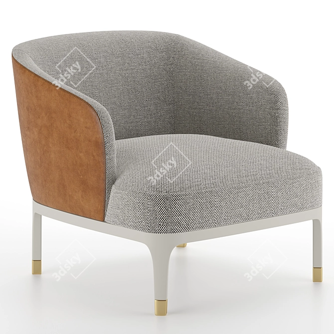 Luxury Italian Leather Armchair 3D model image 1