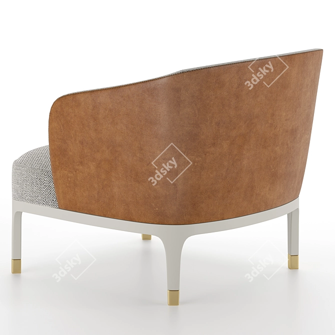 Luxury Italian Leather Armchair 3D model image 2