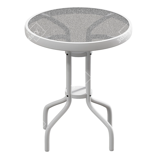 Stylish Steel & Glass Coffee Table 3D model image 1
