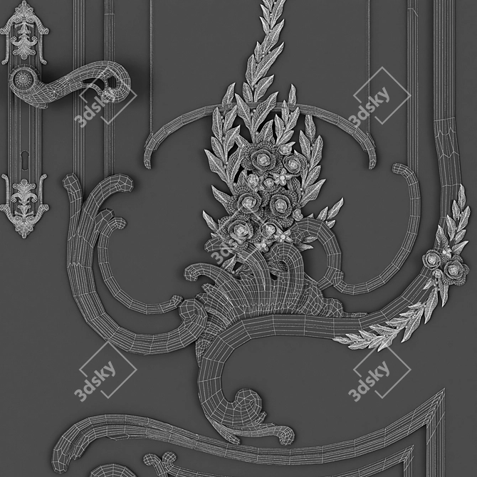 Regal Entry: KingFrederick Door 3D model image 2