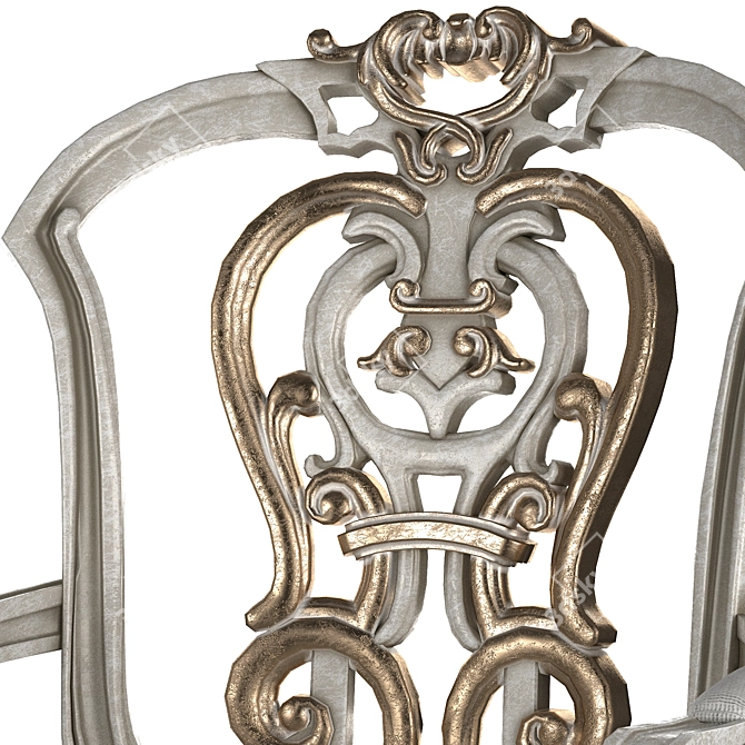 Elegant Ebanista Dauphine Chairs 3D model image 5