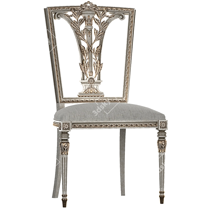 Elegant Ebanista Dauphine Chairs 3D model image 12