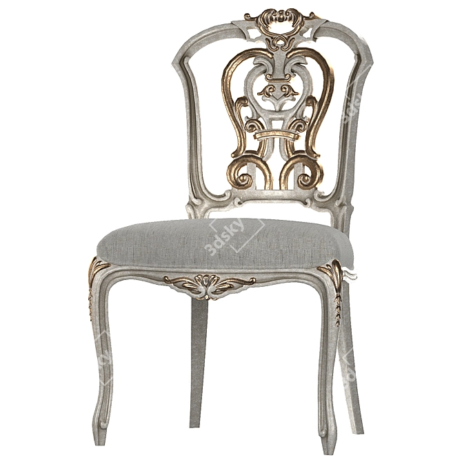 Elegant Ebanista Dauphine Chairs 3D model image 24