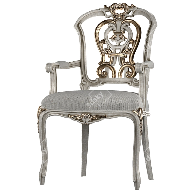 Elegant Ebanista Dauphine Chairs 3D model image 26