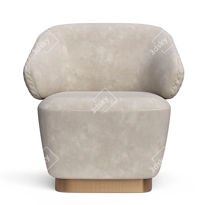 Elegant Velvet Armchair: Ultimate Comfort 3D model image 2