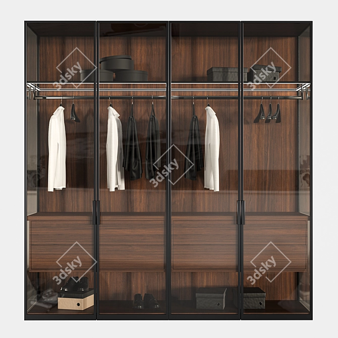 Spacious 8-door Cabinet 3D model image 1