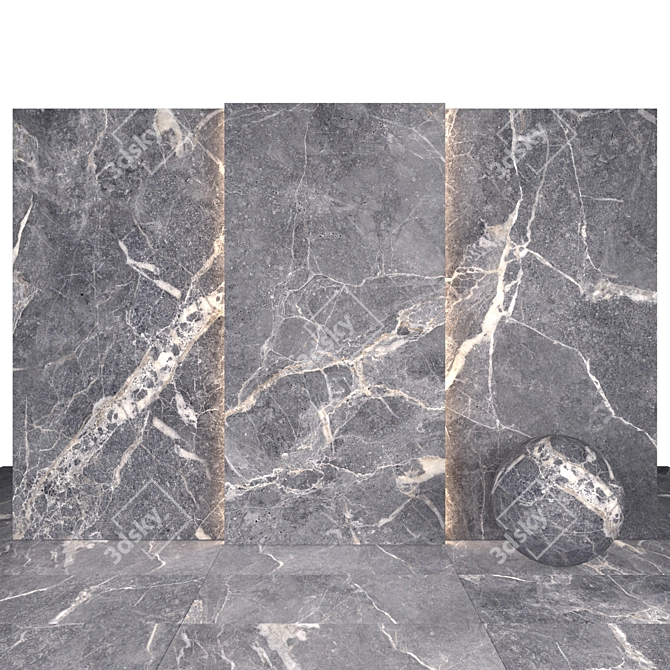 Gray Stone 10: Textured Slabs & Tiles 3D model image 1