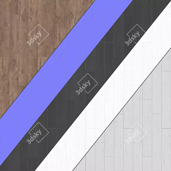 Patterned Parquet Flooring: Standard & Herringbone, PBR 4k 3D model image 3