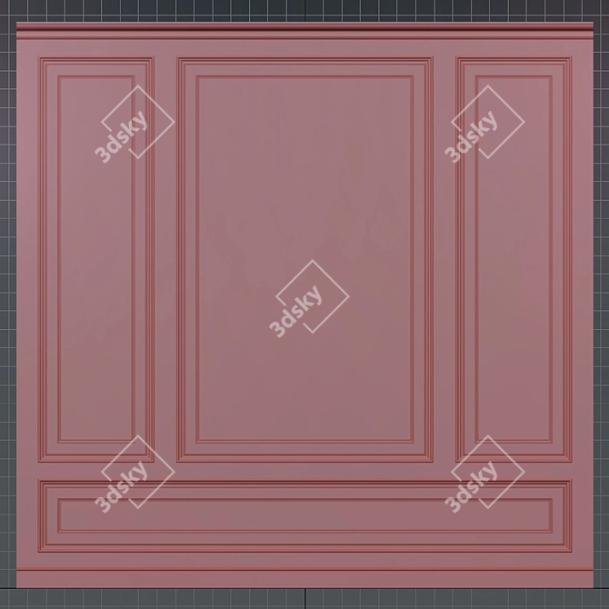 Designer Wall Molding Panels 3D model image 2