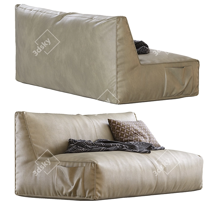 Luxury Leather Sofa Puffone By Gart 3D model image 7