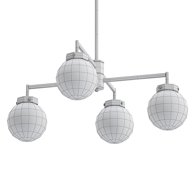 Elegant Glass Globe Chandelier 3D model image 2