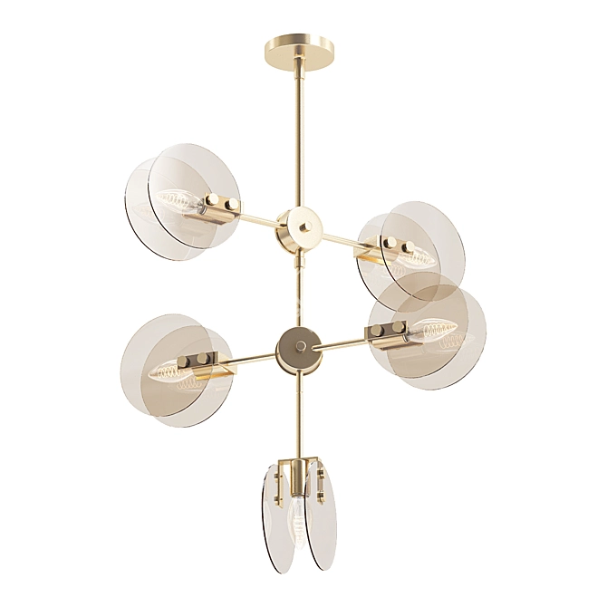 Golden Elegance Chandelier 3D model image 1