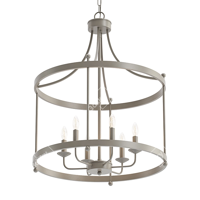 Drum Wireframe Pendant - 6 Lights 3D model image 1