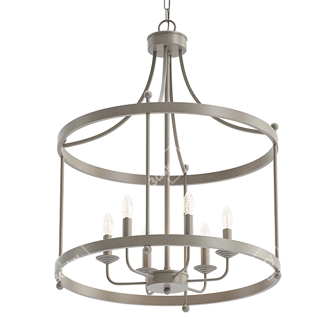 Drum Wireframe Pendant - 6 Lights 3D model image 3