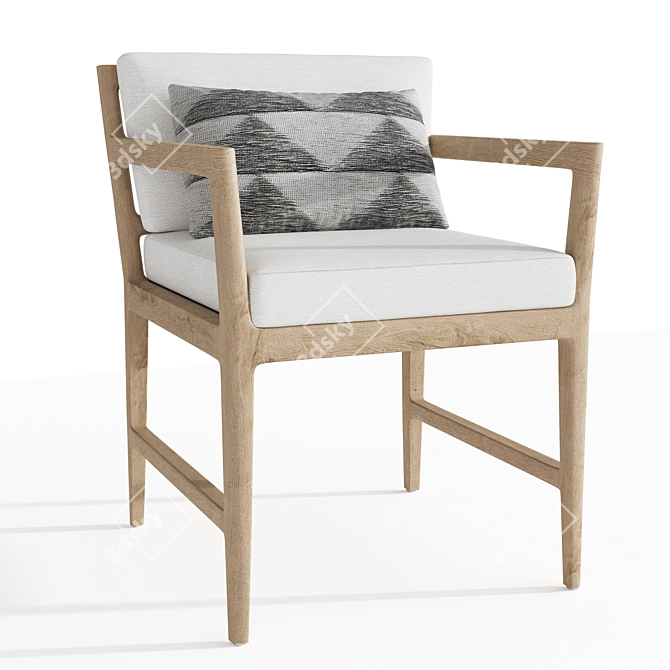 Stylish Teak Armchair for Elegant Comfort 3D model image 1