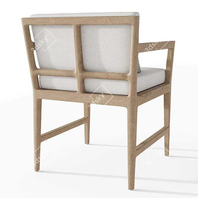 Stylish Teak Armchair for Elegant Comfort 3D model image 2