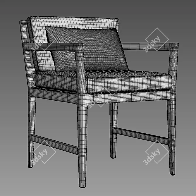 Stylish Teak Armchair for Elegant Comfort 3D model image 4