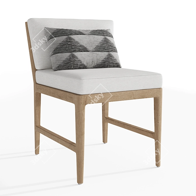 Restoration Hardware Laurel Teak Side Chair 3D model image 1