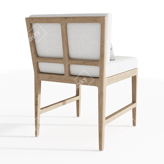 Restoration Hardware Laurel Teak Side Chair 3D model image 2