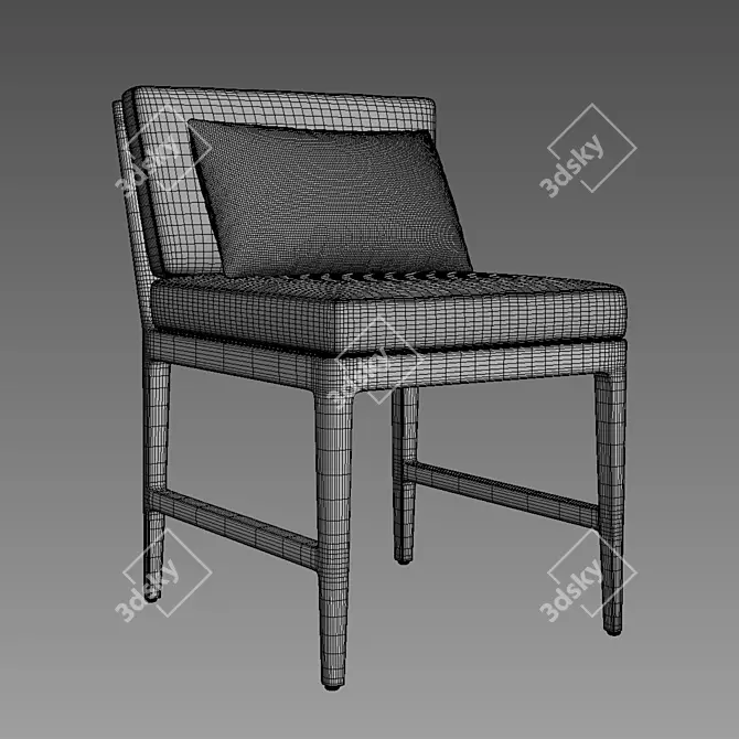Restoration Hardware Laurel Teak Side Chair 3D model image 4