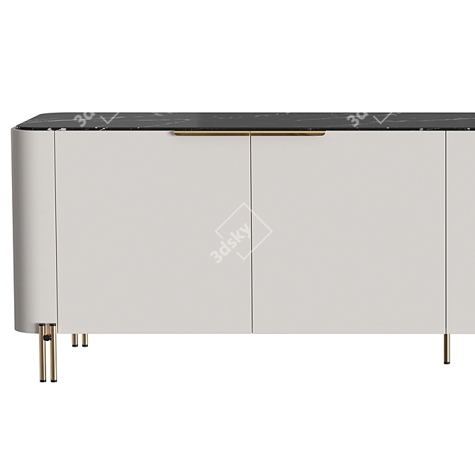 Praddy Bamboo Sideboard - Elegant and Functional 3D model image 3