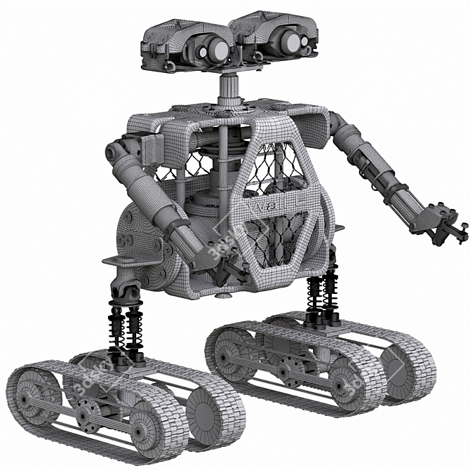 Wall-e 3: Futuristic Robot 3D Model 3D model image 4