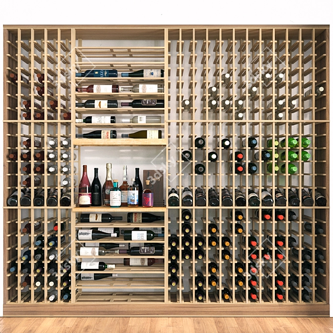 Modern Wine Storage Cabinet 3D model image 1