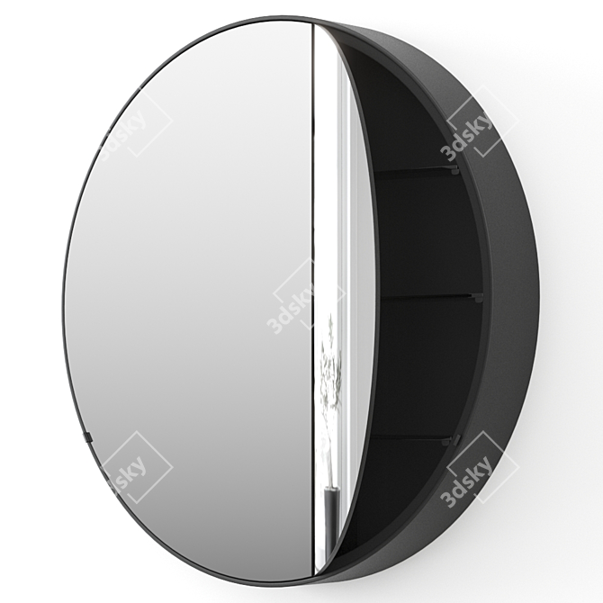 Catini Round Box Mirror 3D model image 1