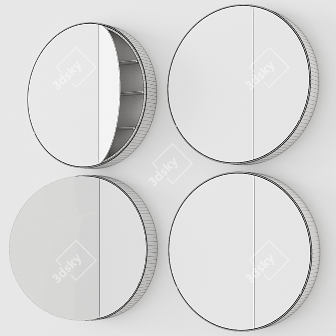 Catini Round Box Mirror 3D model image 6