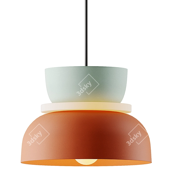 Vibrant Macaron Pendant Light 3D model image 3