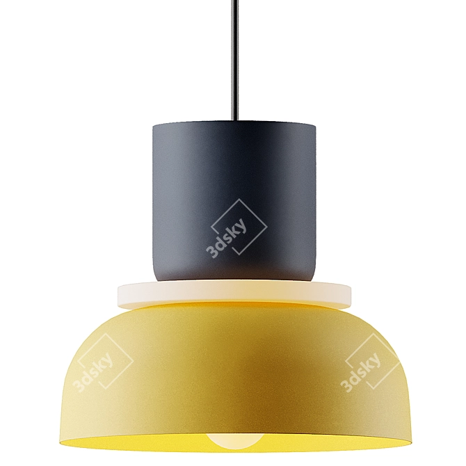 Vibrant Macaron Pendant Light 3D model image 4