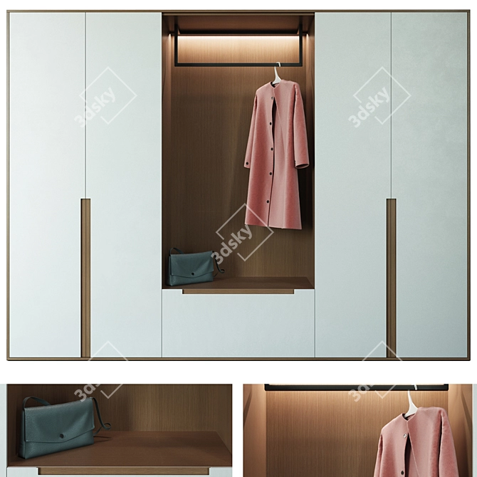 Modern 4-Piece Entrance Hall Furniture 3D model image 1