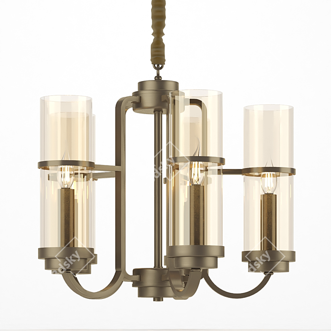 Cob LED Brass Chandelier 3D model image 1