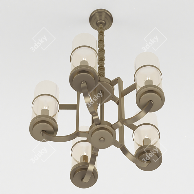 Cob LED Brass Chandelier 3D model image 2