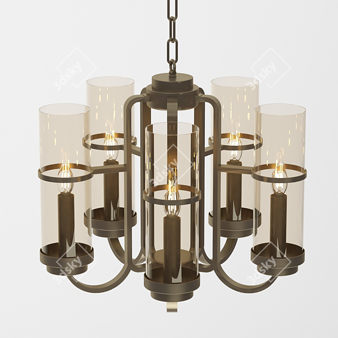 Cob LED Brass Chandelier 3D model image 4