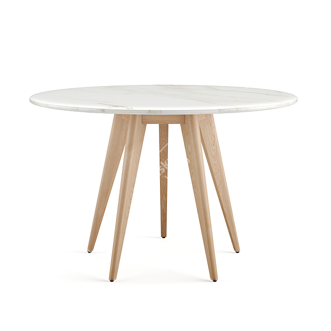 Arago Round Dining Table: Sleek and Stylish 3D model image 1