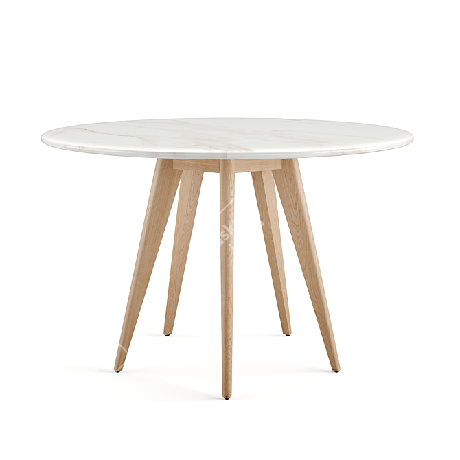 Arago Round Dining Table: Sleek and Stylish 3D model image 2