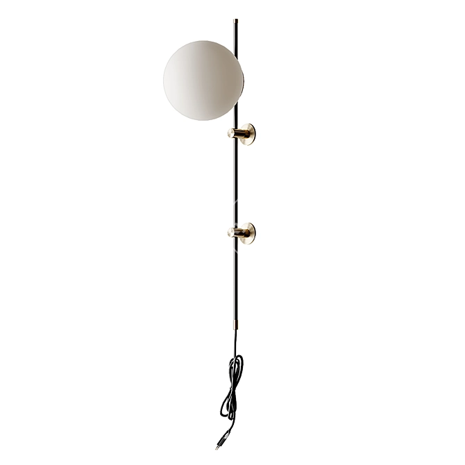 Elegant Black & Gold Wall Sconce by LUX Lighting 3D model image 2