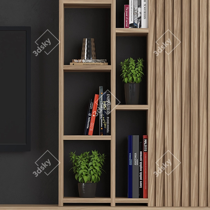 Versatile TV Wall Unit 3D model image 3