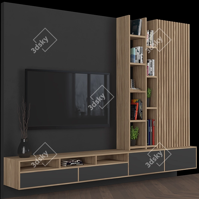 Versatile TV Wall Unit 3D model image 11